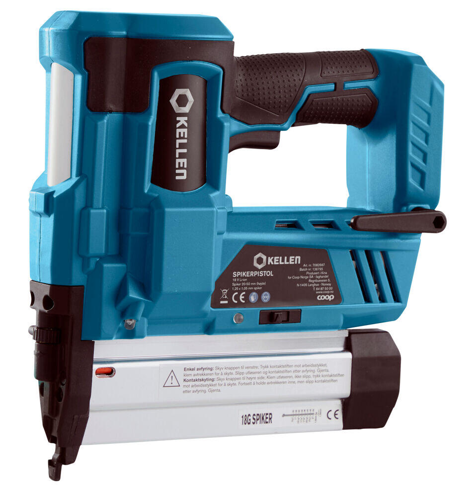 Kellen spikerpistol 18V u/batteri og lader