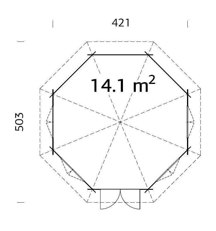 Produkt miniatyrebild Palmako - Hanna 14,1 lysthus