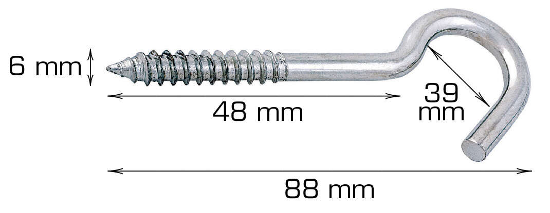 Home>it® tøjsnorkrog Ø6 x 88 mm elforzinket.