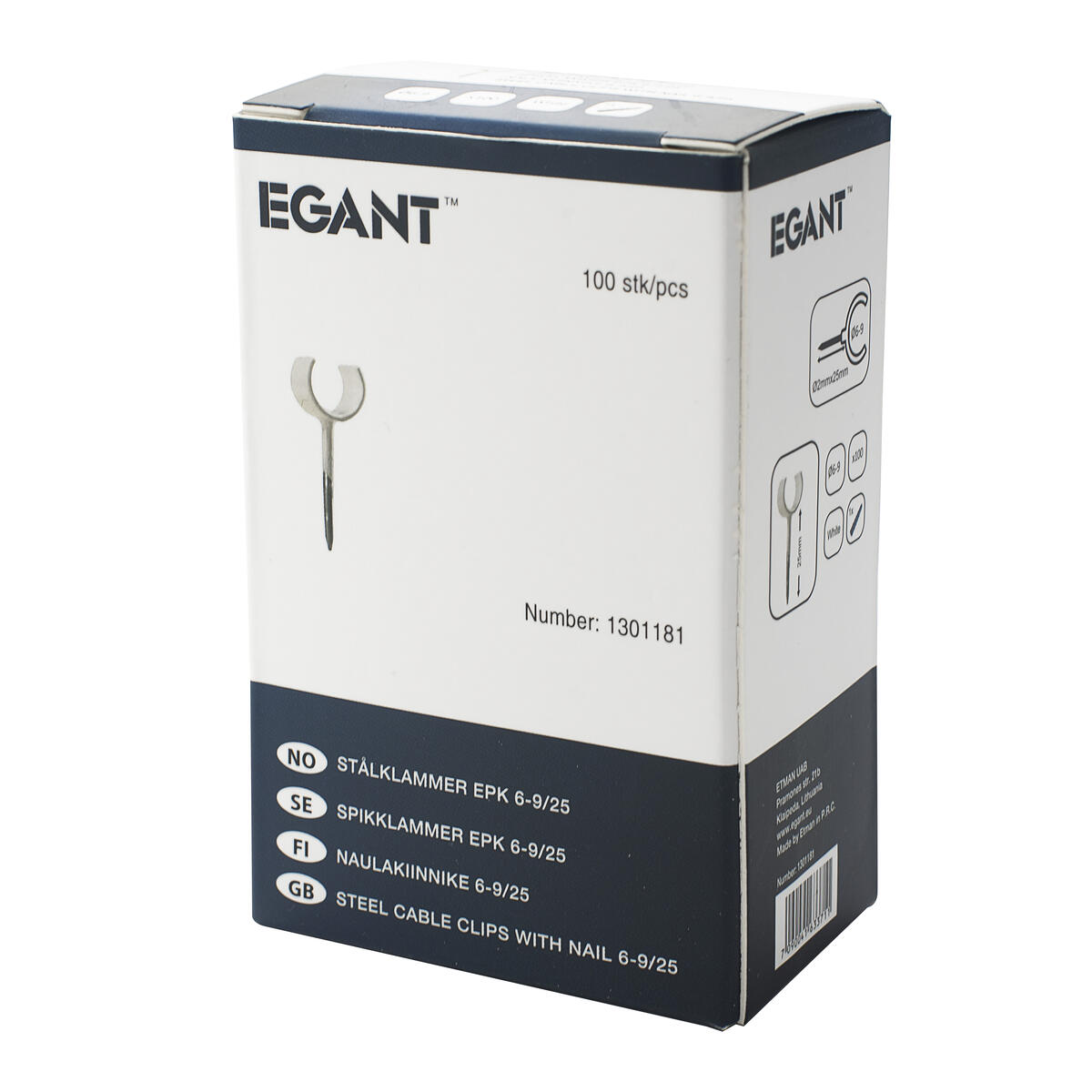 Produkt miniatyrebild Egant Stålklammer 6-9 mm