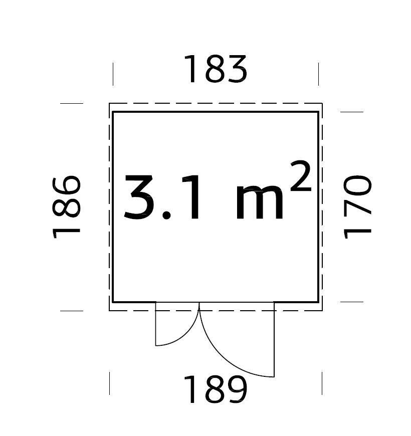Produkt miniatyrebild Palmako Leif redskapsbod 3,0 m2