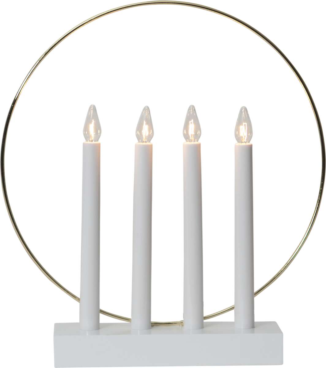 Vinduslampe Glossy, ring, 4 lyskilder, hvit