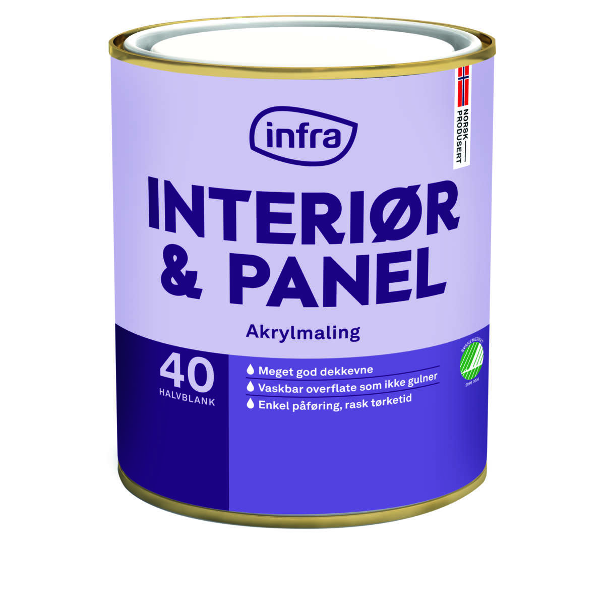 Infra Tre&Panel 40/halvblank interiørmaling | Obsbygg.no