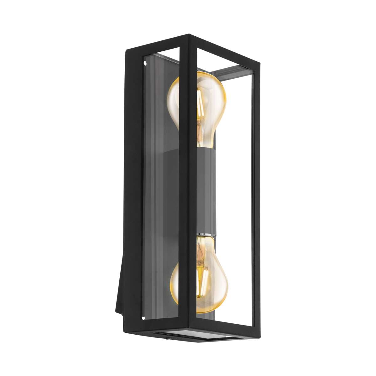 Utevegglampe Alamonte 1, 2 lysk. rektangel
