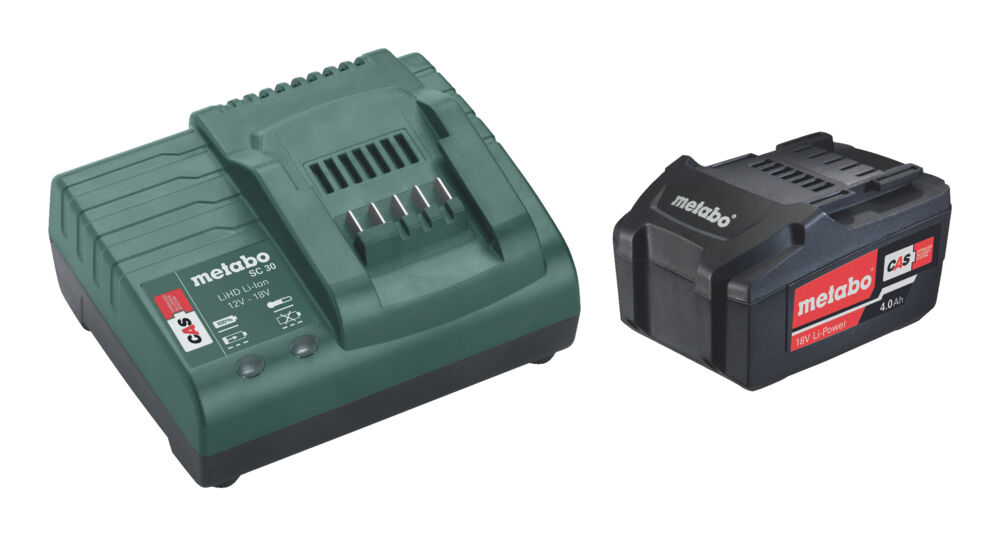 Produkt miniatyrebild Metabo Basis 18V 4.0Ah batteri og SC30 lader