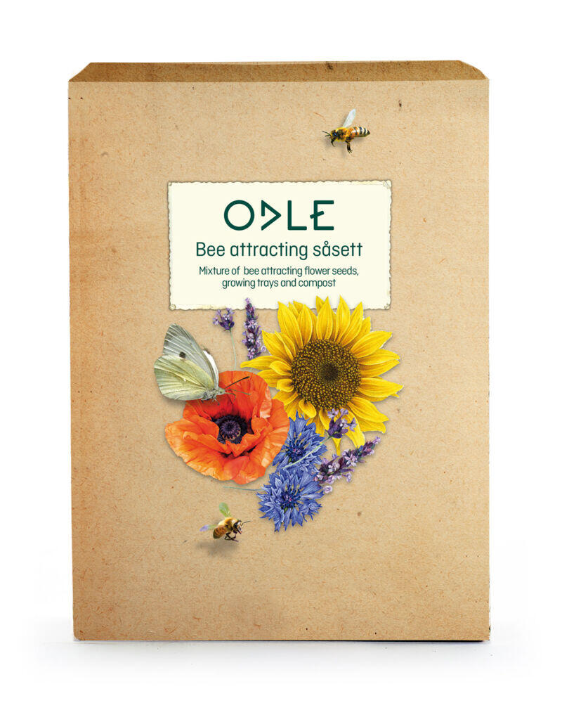 Odle dyrkesett med bie tiltrekkende blomster