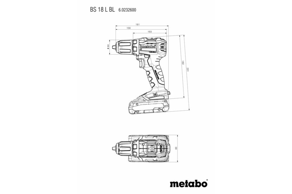Produkt miniatyrebild Metabo BS 18 L BL børsteløs drill m/2 batterier