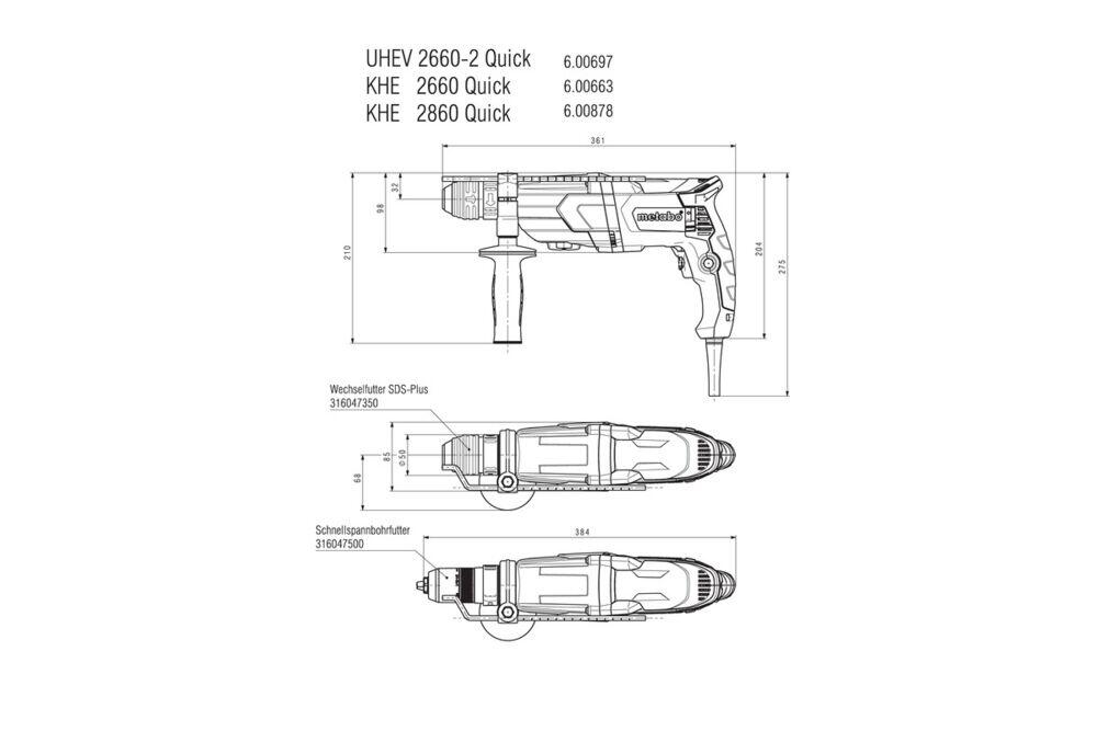 Produkt miniatyrebild Metabo KHE 2860 Quick Kombihammer