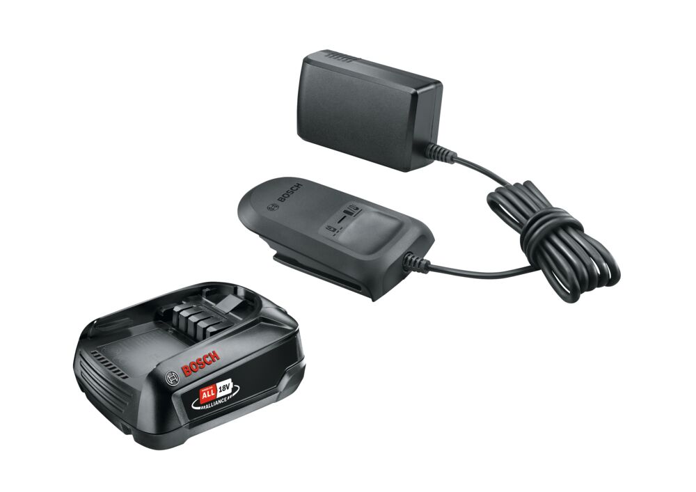 Produkt miniatyrebild Bosch lader og batteri 18V 1X2.5AH