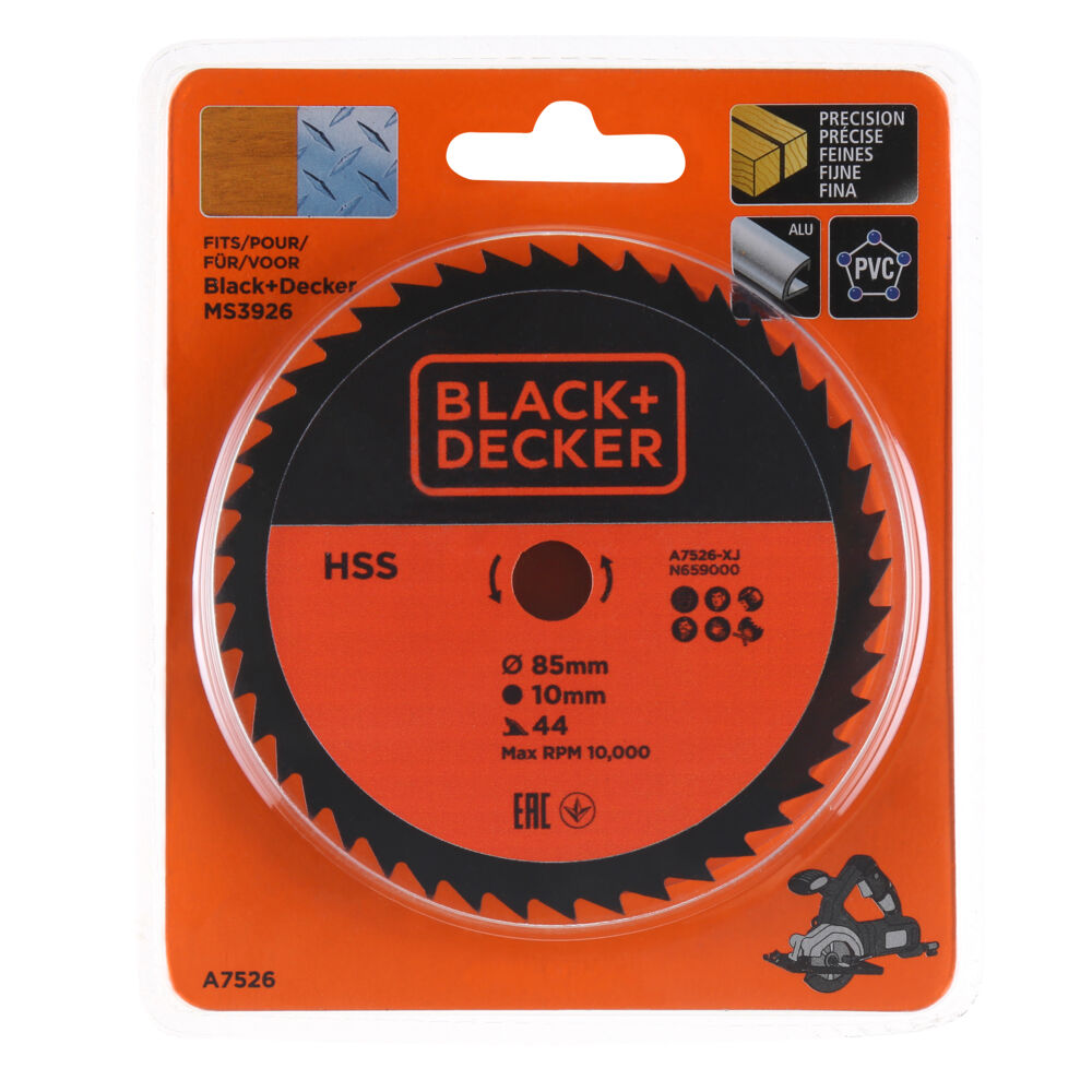 Produkt miniatyrebild Black & Decker sirkelsagblad tct 85x10m 44 tenner