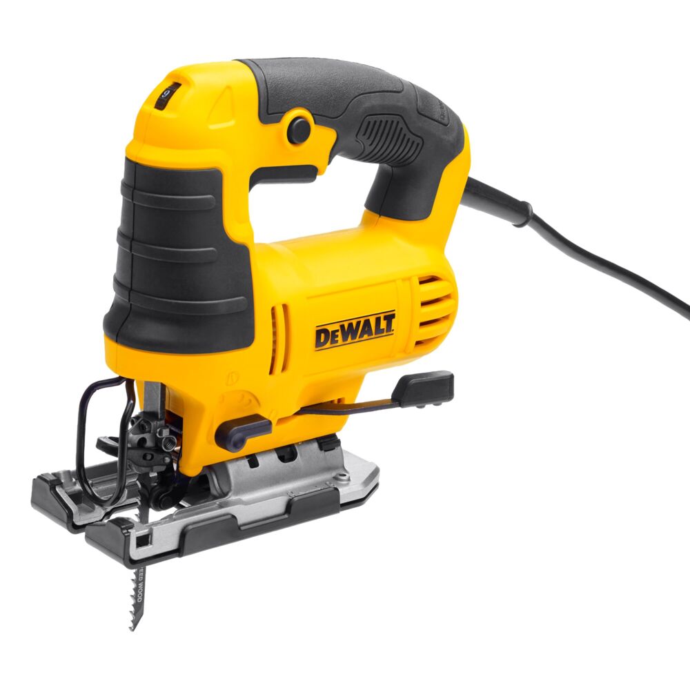 Dewalt Stikksag 230v, 650w Motor. Pendelfunskjon,  Gjæring 0-45°, Variabel Hastighet, Antiripe Såle.