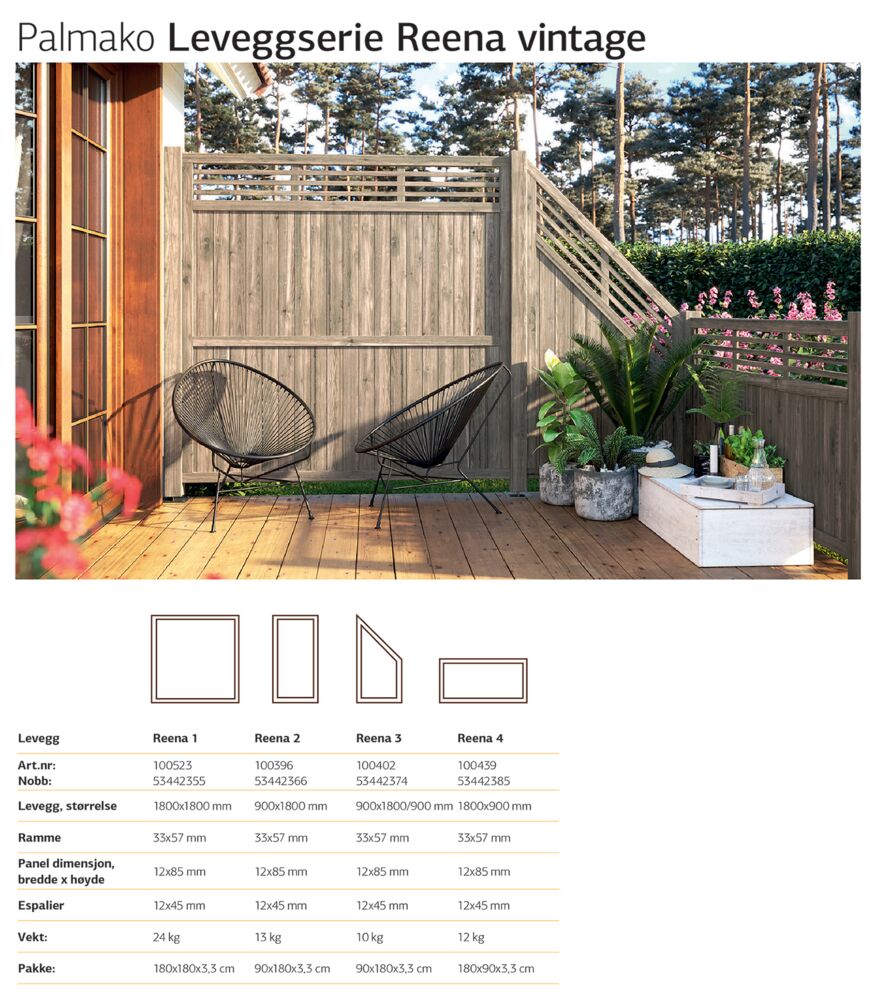 Produkt miniatyrebild Palmako Reena levegg