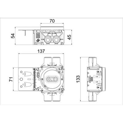 Produkt miniatyrebild Elko veggboks lav 4X16/20
