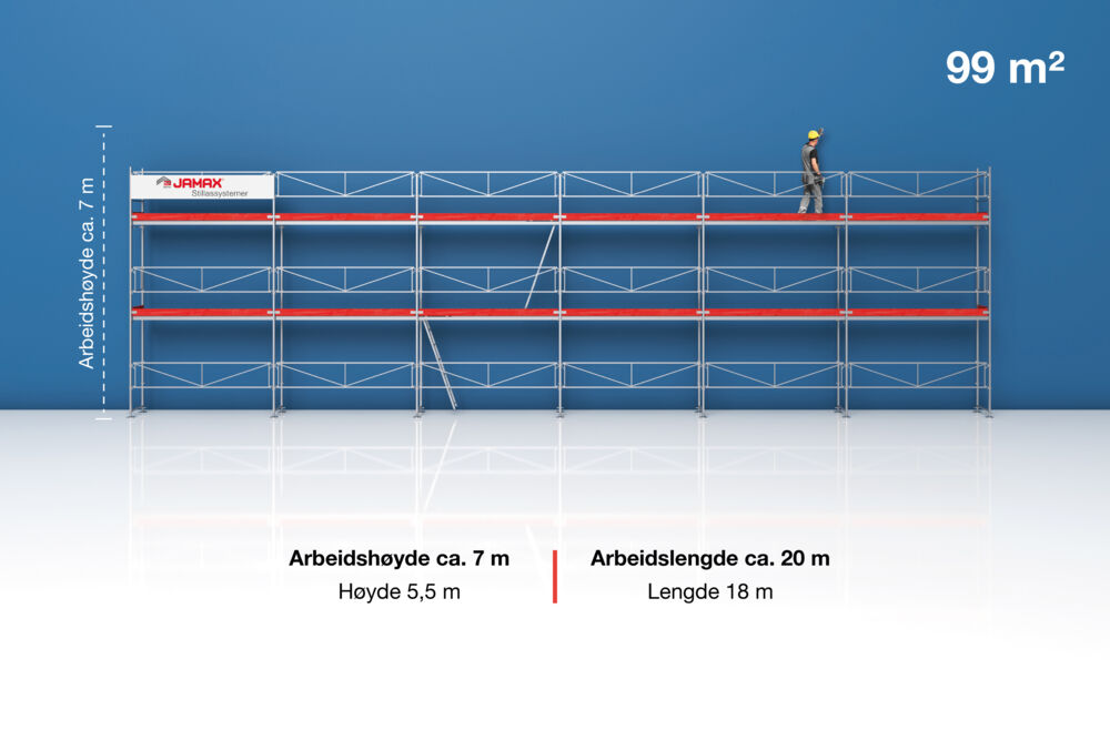Produkt miniatyrebild Stillas byggm.pakke 99m2 Jamax