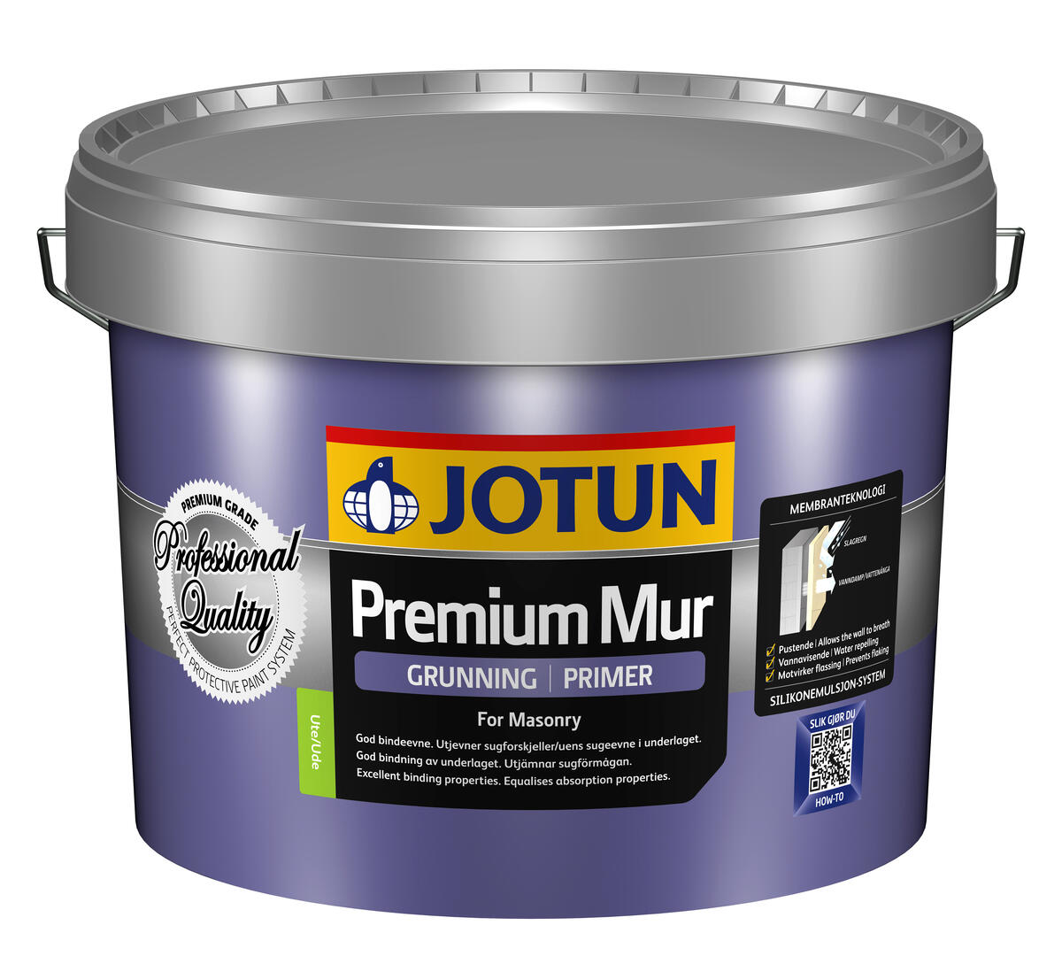 Jotun Premium murgrunning Grunning til tidligere ubehandlet mur og murunderlag som er sugende eller krittende etter vask. Anbefalt forbruk pr. strøk: 4-8 m²/liter (glatte underlag).