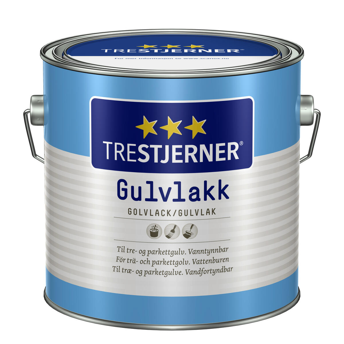 Produkt miniatyrebild Trestjerner gulvlakk vannbasert silkematt