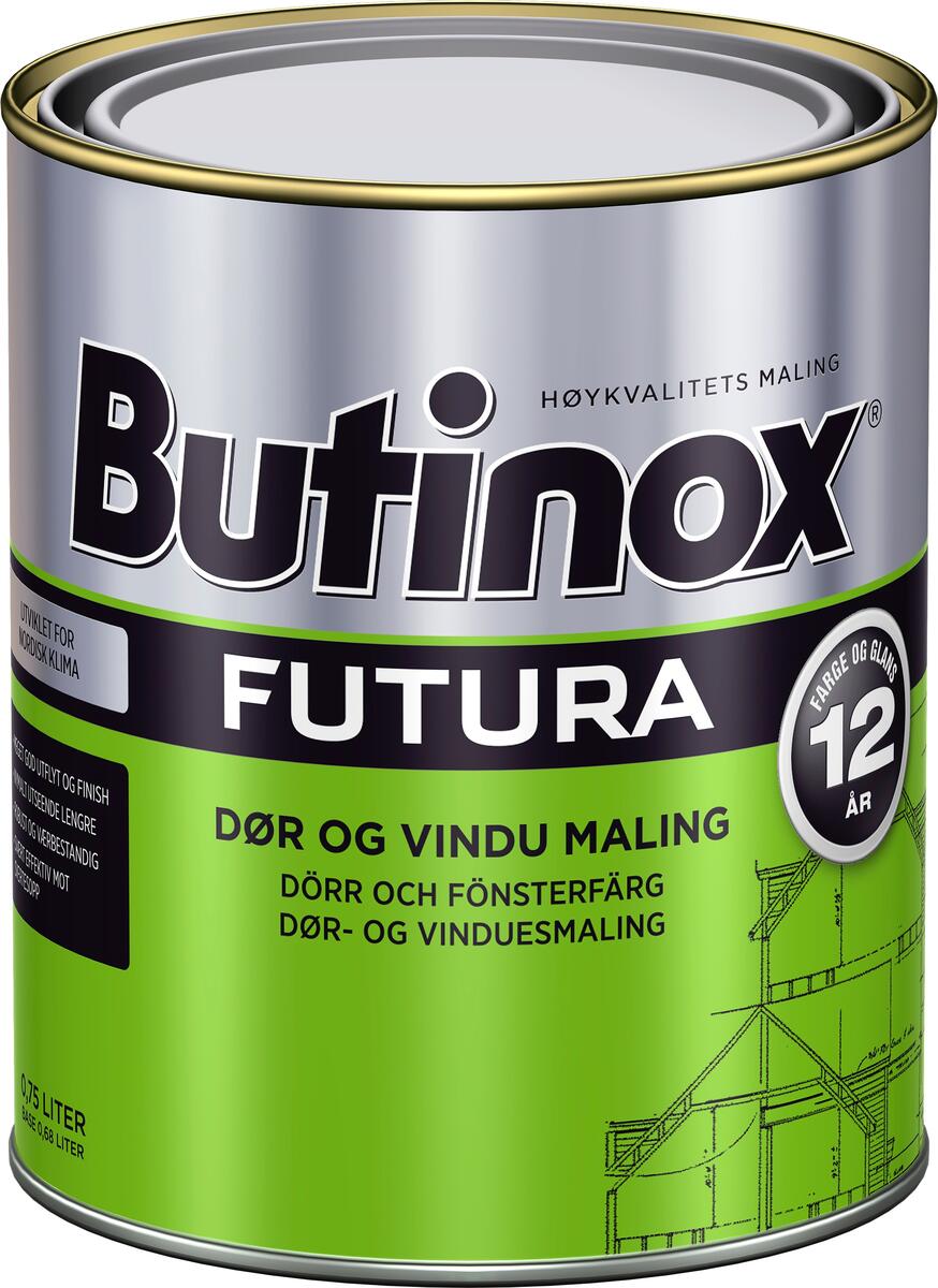 Butinox Futura dør og vindu En utvendig dør og vindusmaling som gir en ekstremt holdbar malingsfilm som beskytter og forskjønner ditt hus på den absolutt beste måten.