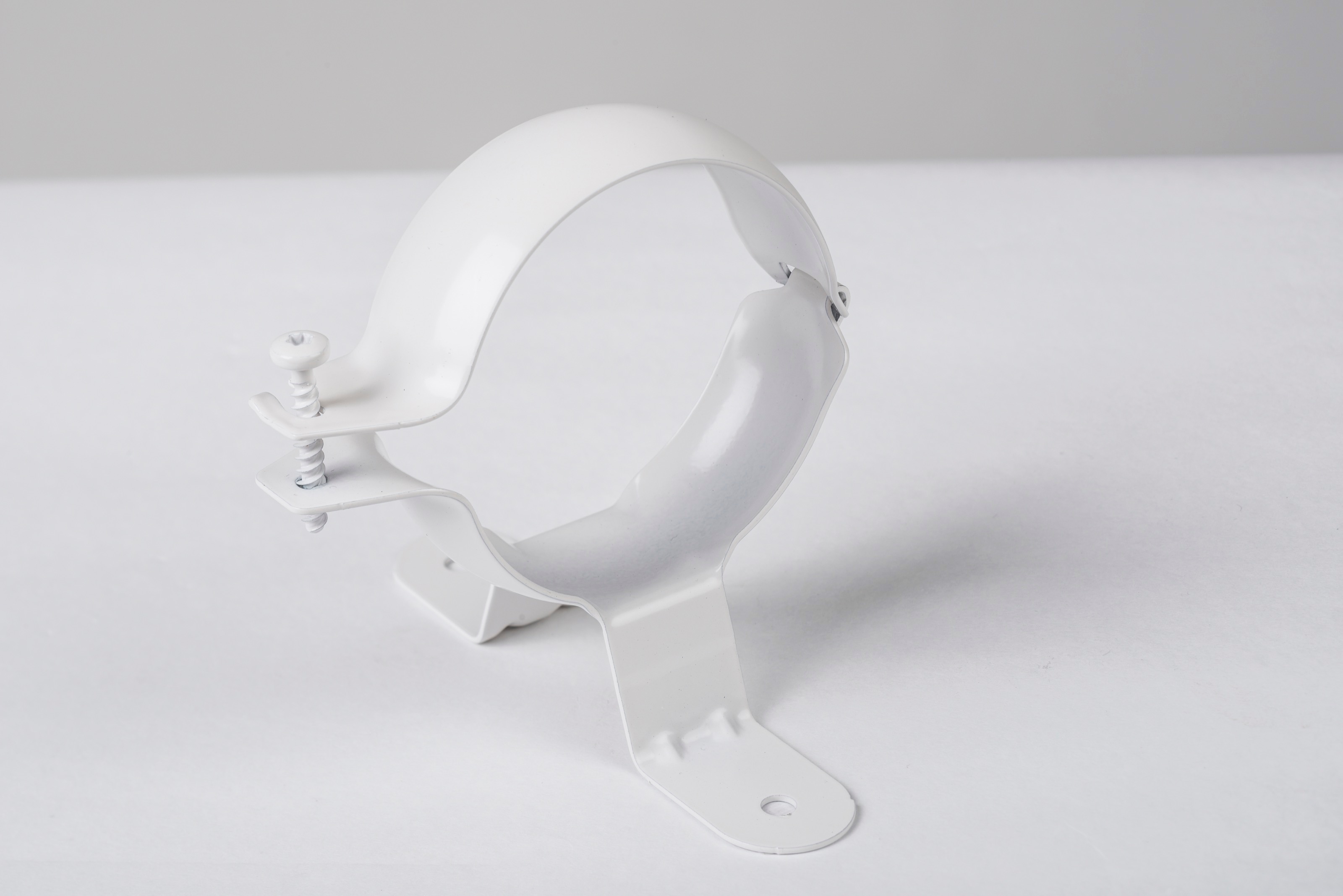 Produkt miniatyrebild Nedløpsklamme stål 75mm hvit