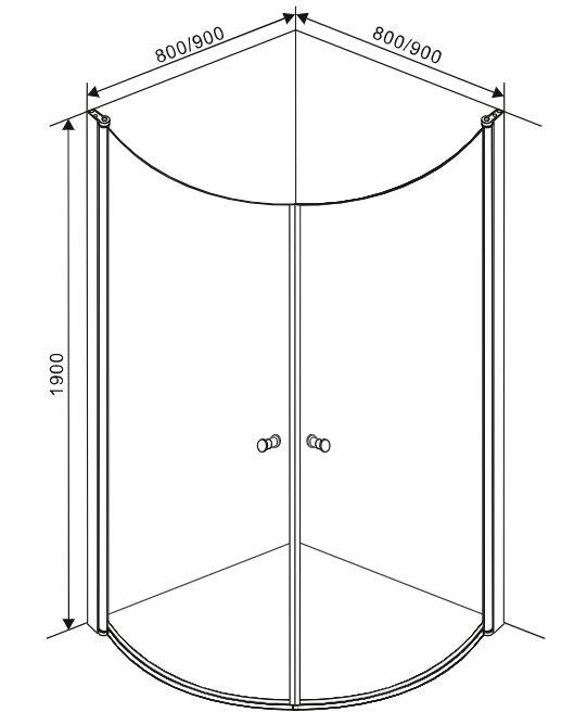 Produkt miniatyrebild Duxa Harmoni buede dusjdører, 2 stk.