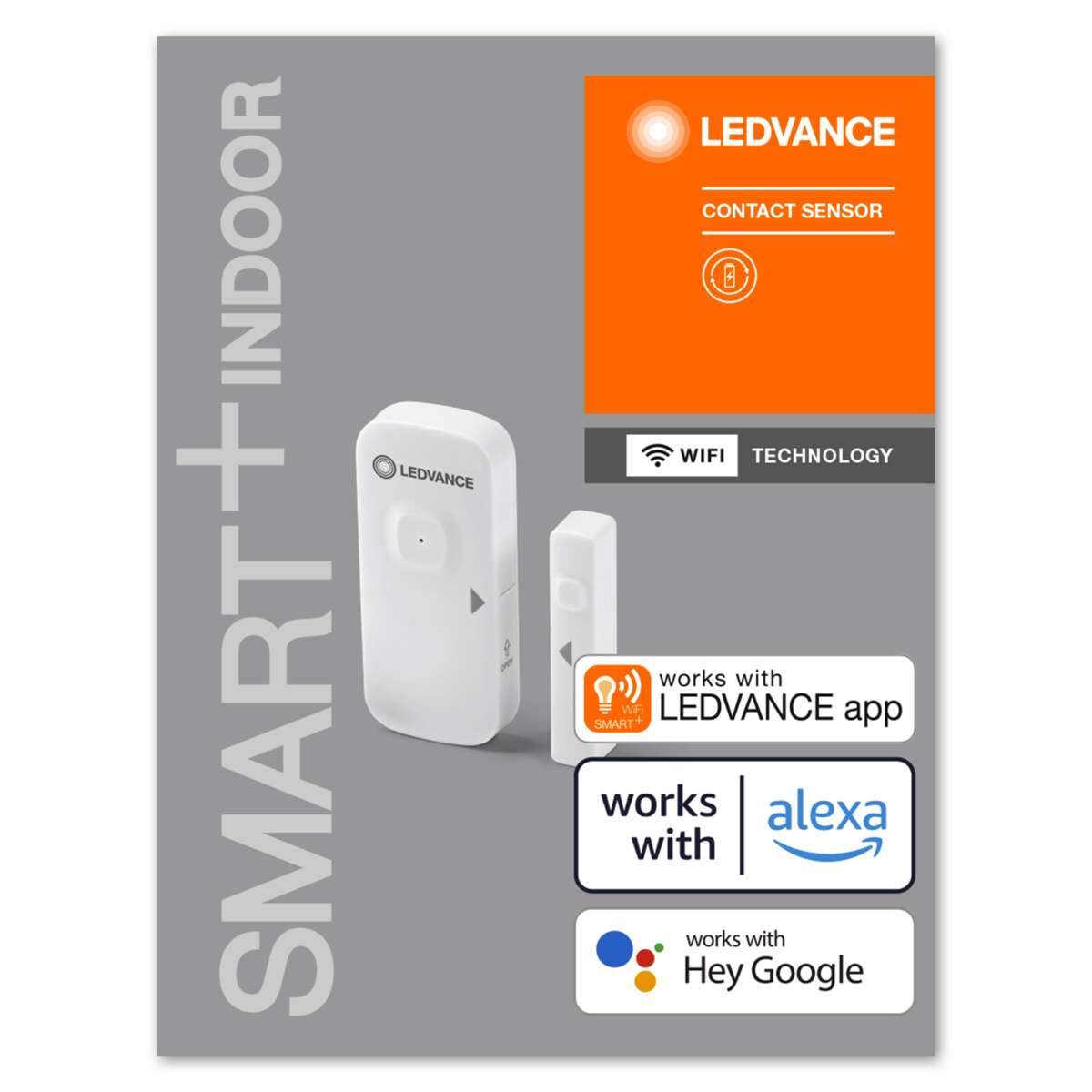 LEDVANCE SMART+ Vindus-/dørsensor, WiFi, med oppladbart batteri