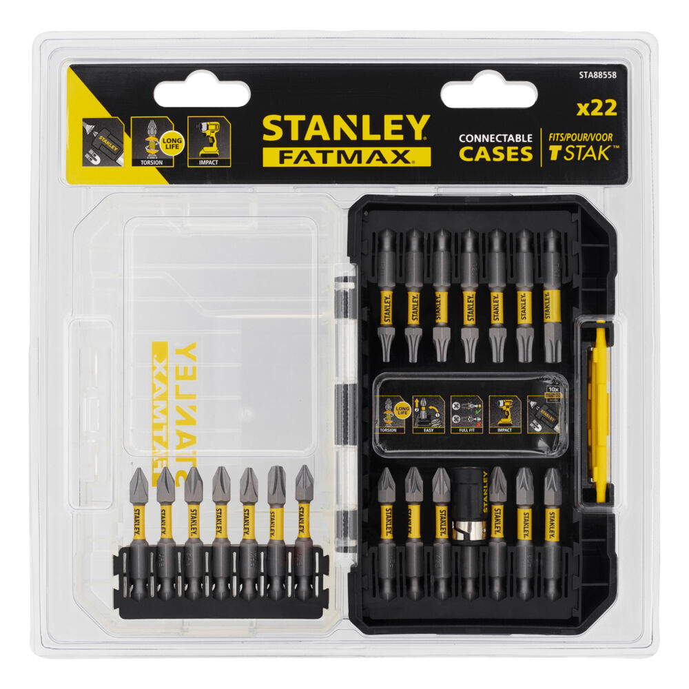 Produkt miniatyrebild STANLEY FATMAX Bitssett m/magnetisk bitsholder 22 deler STA88558