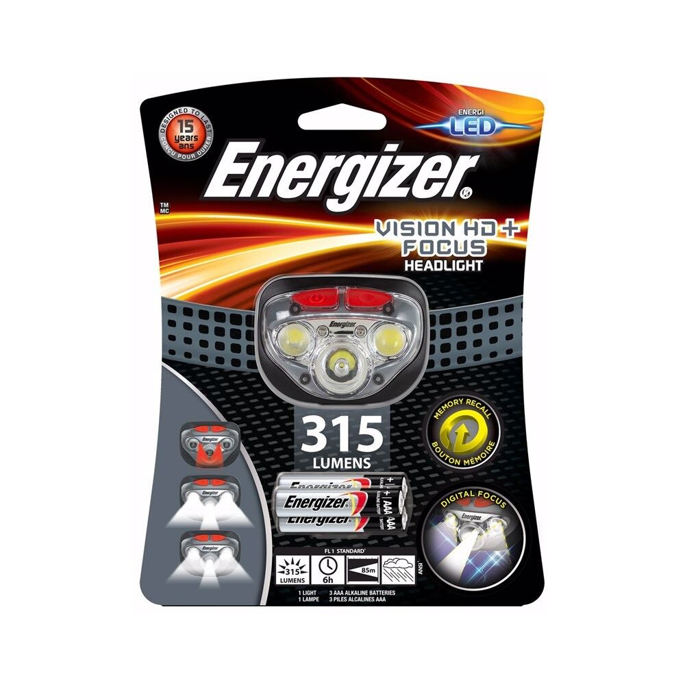 Vision HD + Focus Hodelykt 300 lm, vanntett, med batterier