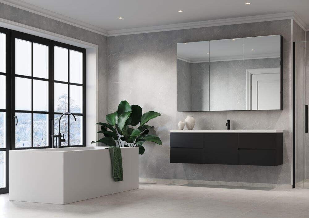 Produkt miniatyrebild Fibo 2279-MOO S Silver Grey Marble baderomsplate 2-pk