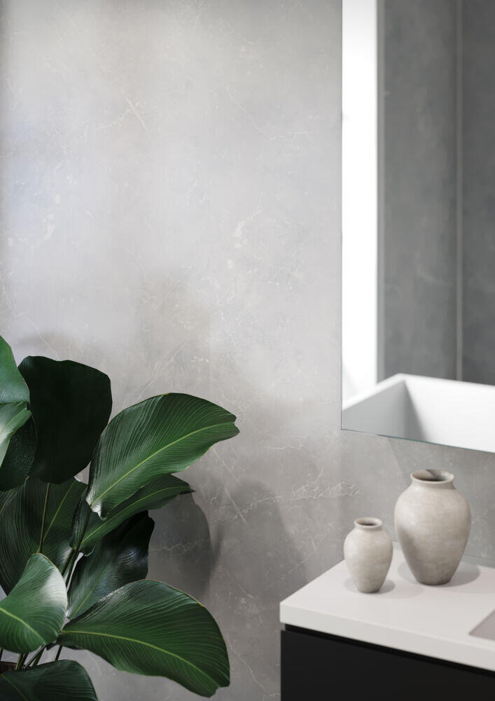 Produkt miniatyrebild Fibo 2279-MOO S Silver Grey Marble baderomsplate 2-pk
