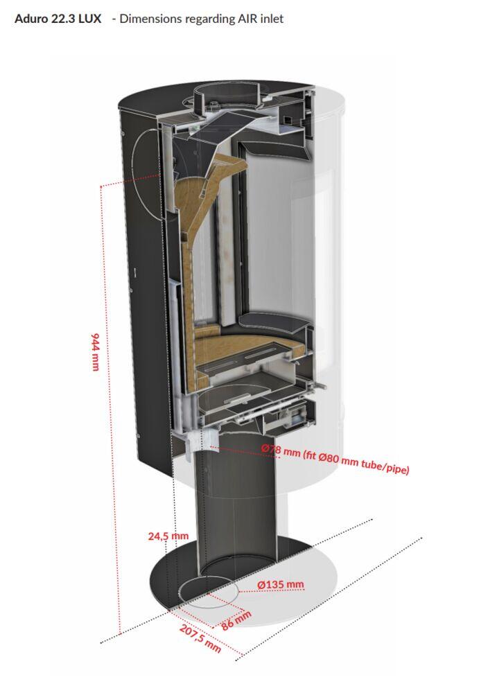 Produkt miniatyrebild Aduro 22.3 Lux peidestal peisovn