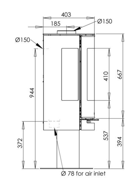 Produkt miniatyrebild Aduro 22.3 Lux peidestal peisovn