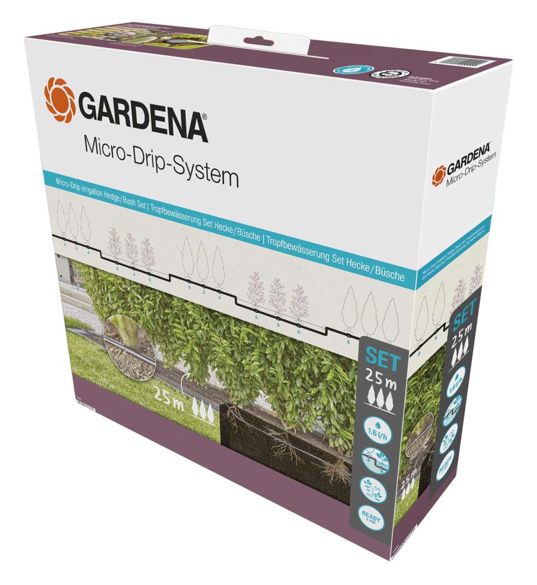 Dryppslange Gardena Micro-Drip Sett 25 m Over og Under Jord