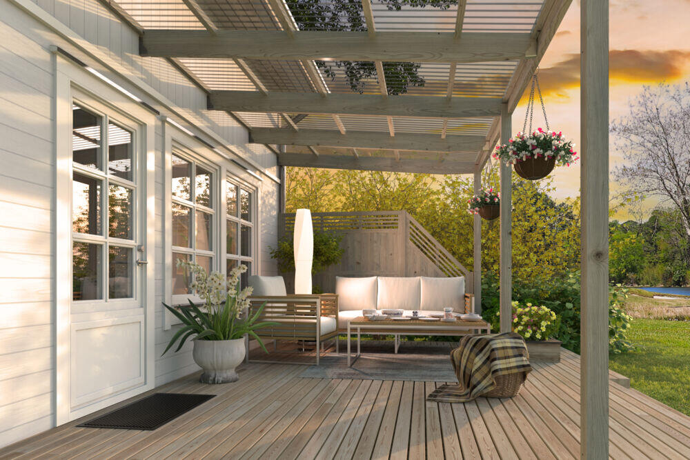 Produkt miniatyrebild Palmako Elise veggmontert pergola 14,6 m2
