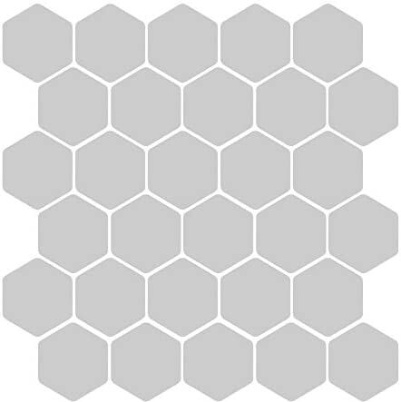 Selvklebende flis, grå Hexagon 10 pk.