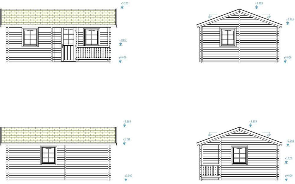 Produkt miniatyrebild Palmako Hytte Sandra 21,5+3,7 m2