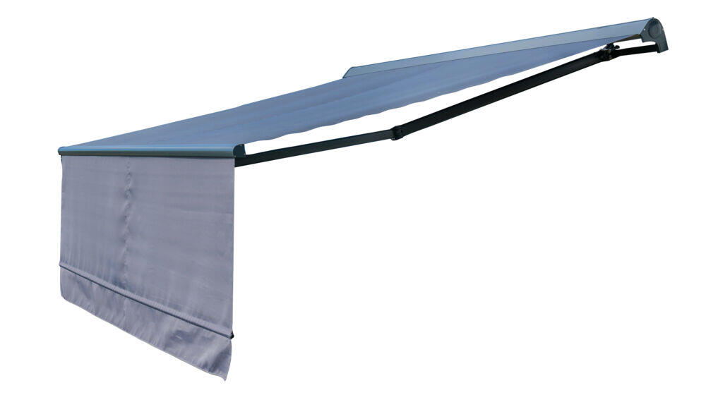 Produkt miniatyrebild Terrassemarkise med motor, fjernkontroll, LED-lys og nedtrekksgardin