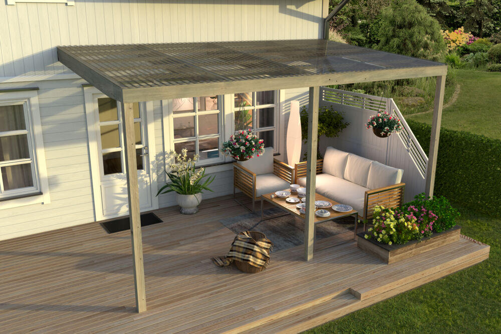 Produkt miniatyrebild Palmako Elise veggmontert pergola 14,6 m2