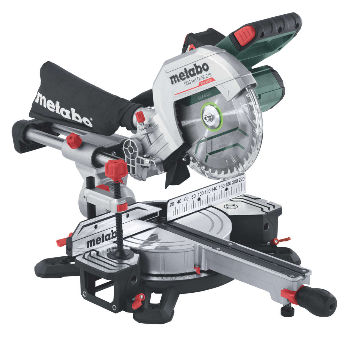 Kapp-/gjæringssag Metabo KGS 18 LTX BL 216 1x4,0 Ah + ASC55