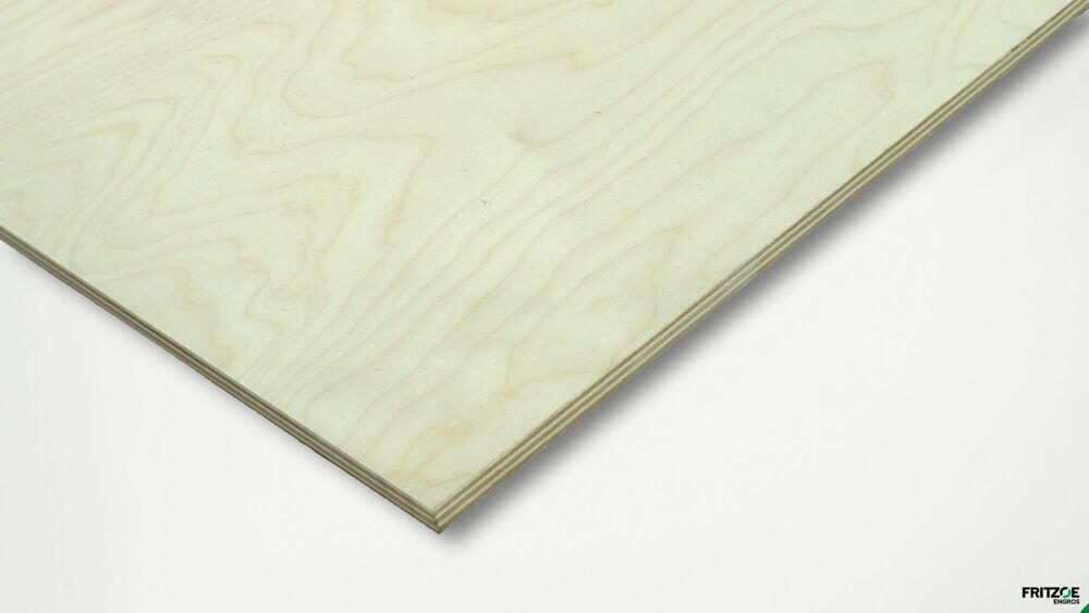WoodWorld kryssfiner poppel finert bjørk B/BB 9x1200x600 mm