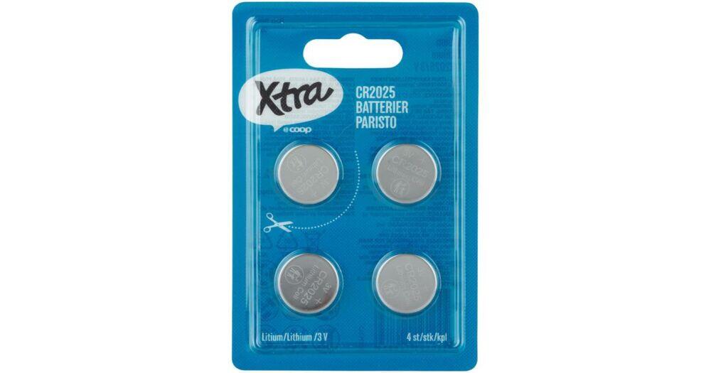 Xtra CR2025 batterier 4pk