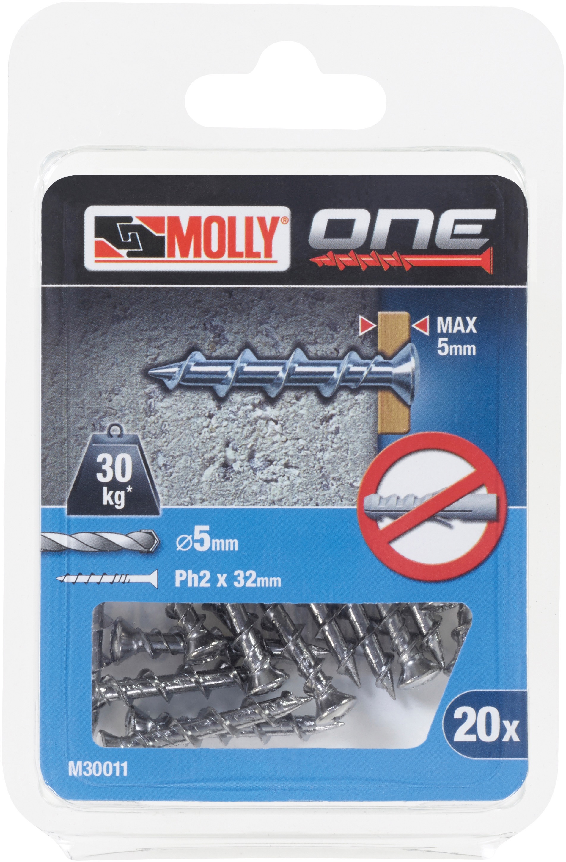Produkt miniatyrebild Molly One 5x32 mm ankerskrue 20 stk