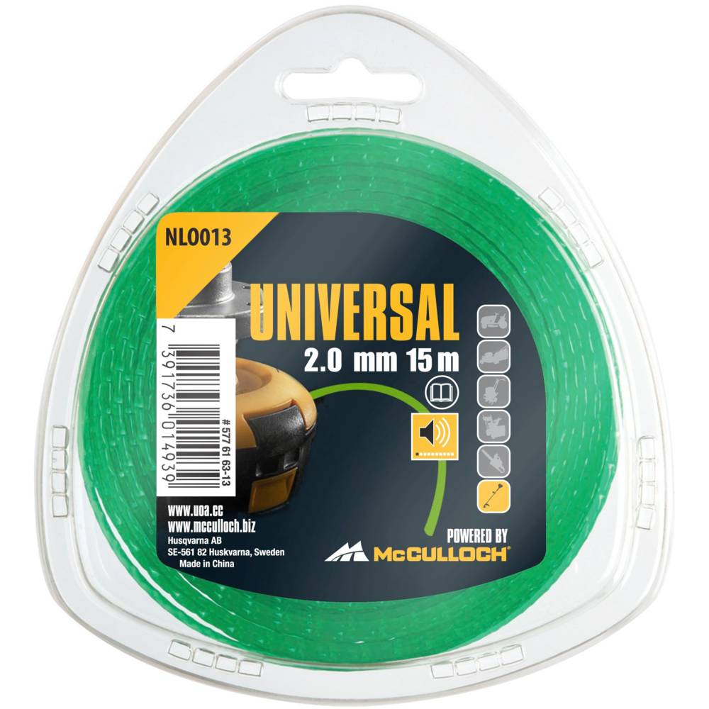 Trimmertråd 2,0 mm lydsvak Trimmertråd i nylon med en lengde på 15 m.