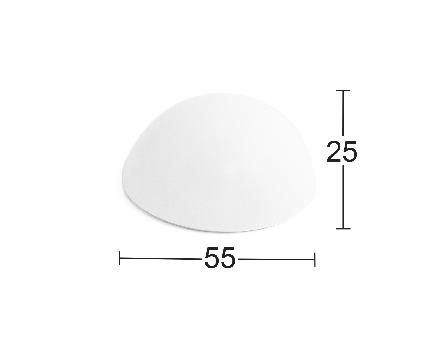 Habo 81 buffert Ø55x25 mm Dørstopper av hvit, selvheftende plast. Perfekt som beskyttelse for dørhåndtak på f.eks. gipsvegg, eller andre vegger man ikke ønsker å skru i.