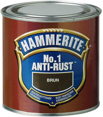 Hammerite anti-rust Grunningen fungerer som en primer, grunning og overflatefinish. Den stopper effektivt rust og hindrer ny rustdannelse. Beregn ca. 0,1 liter pr. m².