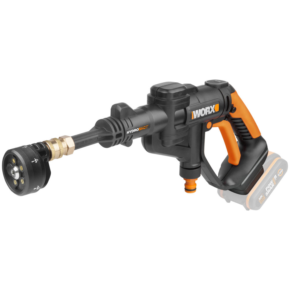 Worx WG629E.9 Hydroshot solo høytrykkspyler Batteridrevet høytrykkspyler i 20V-verktøy serien.
